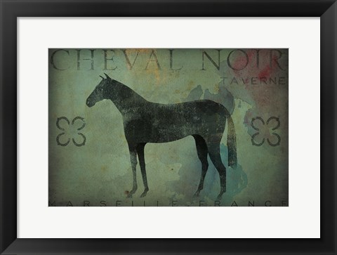 Framed Cheval Noir v1 Print