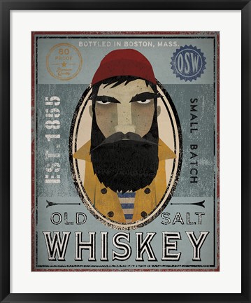 Framed Fisherman VI Old Salt Whiskey Print