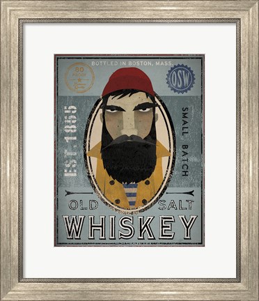 Framed Fisherman VI Old Salt Whiskey Print