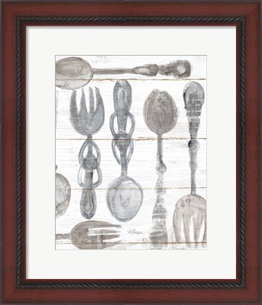 Framed Spoons and Forks III Neutral Print