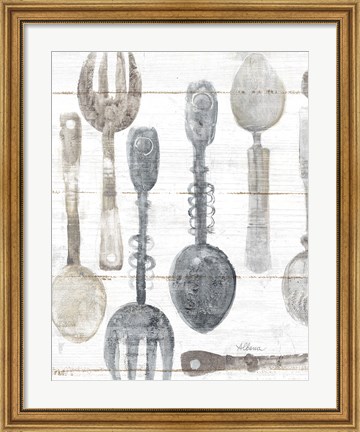 Framed Spoons and Forks II Neutral Print
