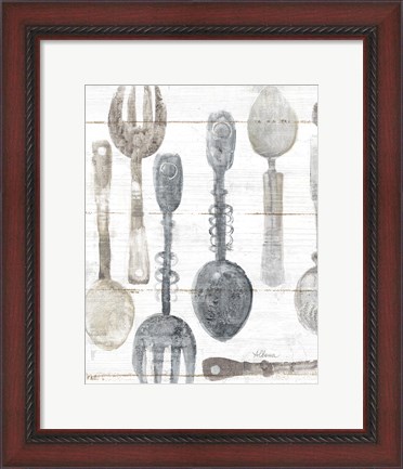 Framed Spoons and Forks II Neutral Print