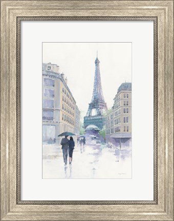 Framed Walking in the Rain Print