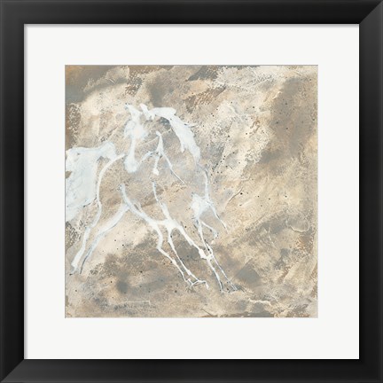 Framed White Horse I Print