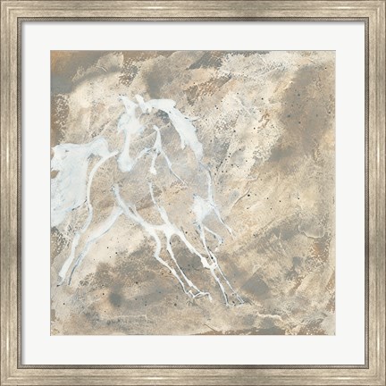 Framed White Horse I Print