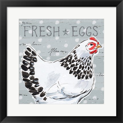 Framed Roosters Call II Print