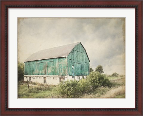 Framed Late Summer Barn I Crop Vintage Print