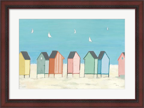 Framed Cabanas I Pastel Print