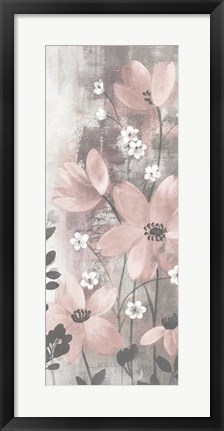 Framed Floral Symphony Blush Gray Crop I Print