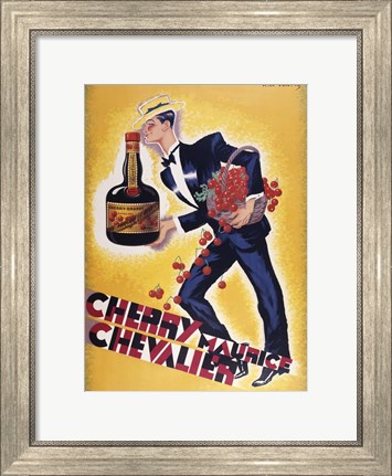 Framed Cherry Maurice Chevalier Print
