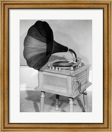 Framed 1950s Vintage Gramophone Converted To Furniture Print