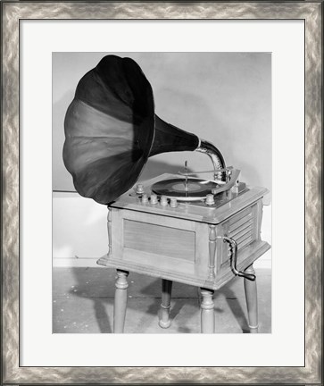 Framed 1950s Vintage Gramophone Converted To Furniture Print