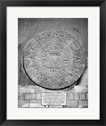Framed Aztec Calendar Stone Of The Sun Print