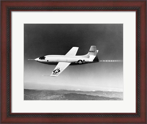 Framed 1940s 1950s Bell X-1 Us Air Force Supersonic Plane Print