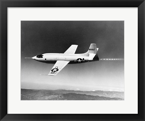 Framed 1940s 1950s Bell X-1 Us Air Force Supersonic Plane Print