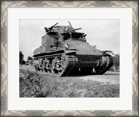 Framed 1940s World War Ii Era Us Army Tank Print