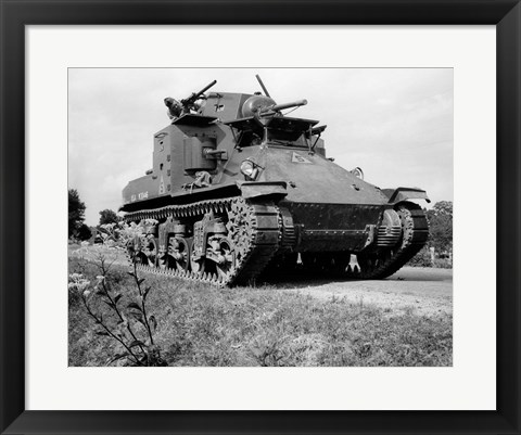 Framed 1940s World War Ii Era Us Army Tank Print