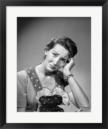 Framed 1950s Woman Housewife In Apron Print