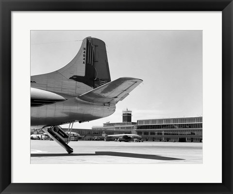 Framed 1950s Tail Of Commercial Airplane Print