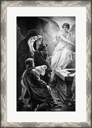 Framed He Is Risen By Plockhorst Angel Mary Print