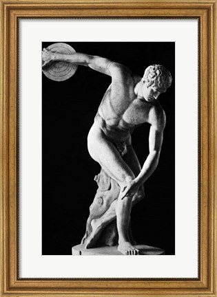 Framed Classical Nude Figure Discus Thrower Print