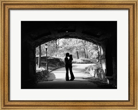 Framed 1960s Silhouette Of Young Couple Print