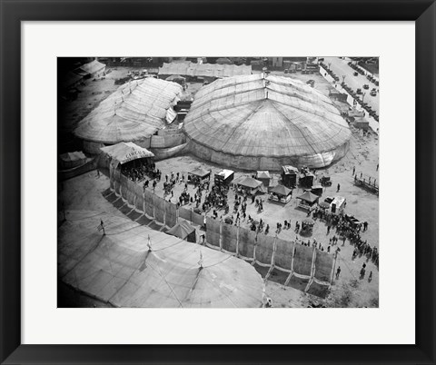 Framed 1930s Aerial View Of Circus Tents Print