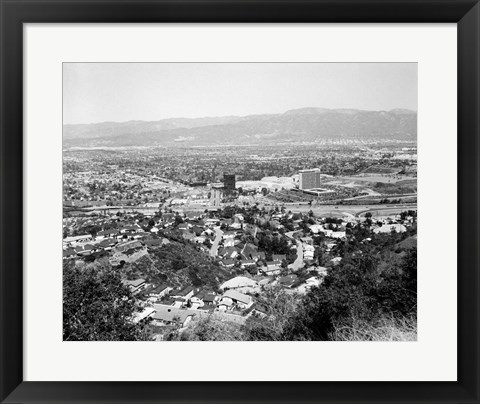 Framed 1940s View Overlooking Universal City Ca Usa Print