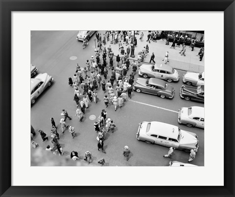 Framed 1950s New York City, Ny 5Th Avenue View? Print