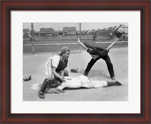 Framed 1950s Little League Umpire Print