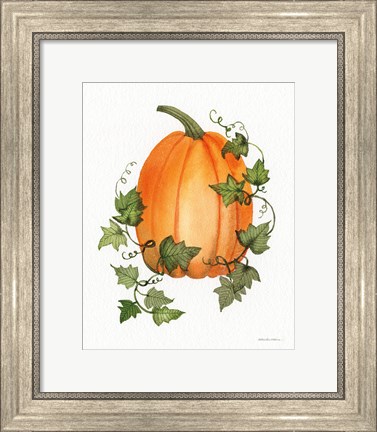 Framed Pumpkin and Vines IV Print