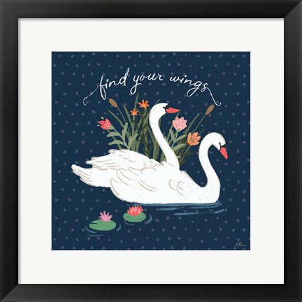 Framed Swan Lake II Print