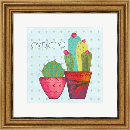 Framed Southwest Cactus I Print