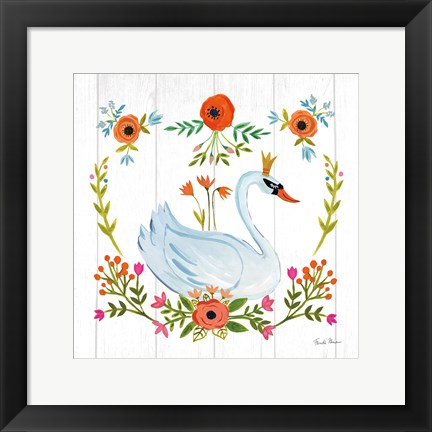 Framed Swan Love I Print