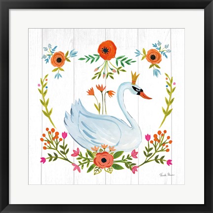 Framed Swan Love I Print