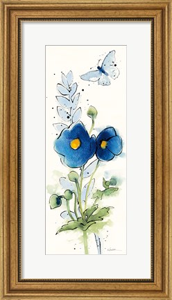 Framed Independent Blooms Blue VI Print