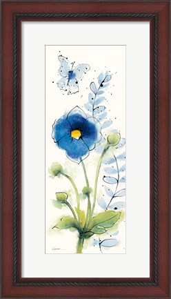 Framed Independent Blooms Blue V Print