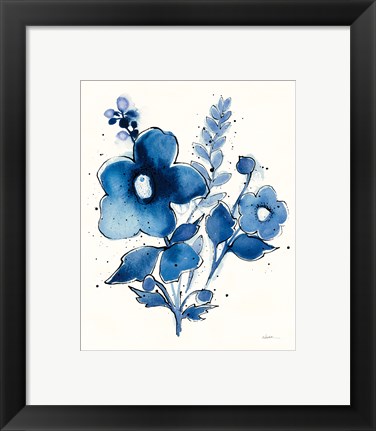 Framed Independent Blooms Blue IV Print