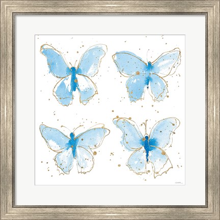 Framed Gilded Butterflies Print