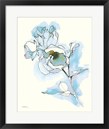 Framed Carols Roses IV Blue Print