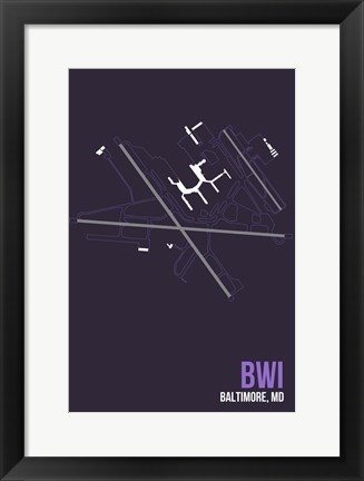 Framed BWI Airport Layout Print