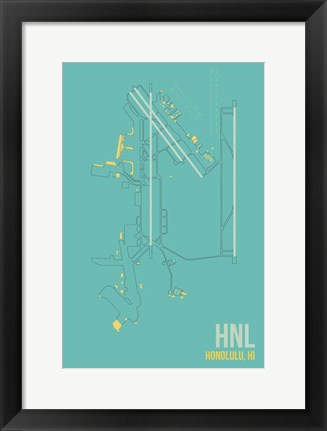 Framed HNL Airport Layout Print