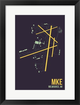Framed MKE Airport Layout Print