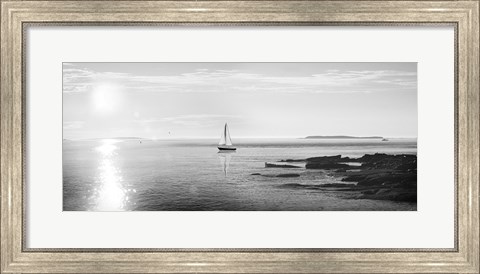 Framed Evening Sail Black and White Print