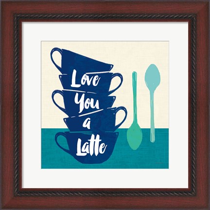 Framed Linen Coffee III Light Print