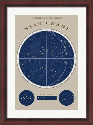 Framed Southern Star Chart Print