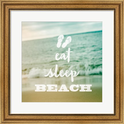 Framed Eat Sleep Beach Print