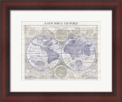 Framed New Map of the World Print