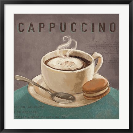 Framed Coffee and Co I Teal and Gray Print
