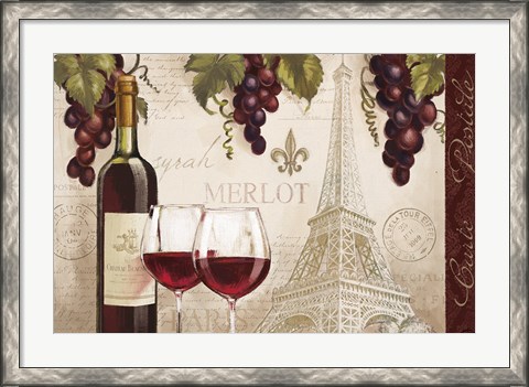 Framed Wine in Paris II Print